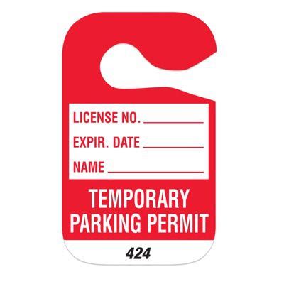 temporary parking permits .